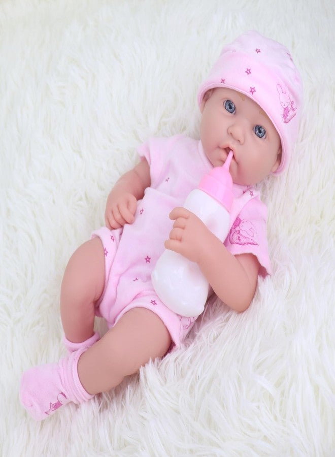 UNICORN ELEMENT 14 Inch Realistic Baby Doll with 15 Piece Accessories Set, Soft Body Baby Girl Doll, with Bottle & Pacifier, Clothes and Hats, Gift Box for Toddlers Ages 3 4 5 - Image 3